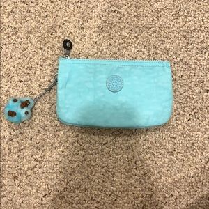 kipling teal wristlet